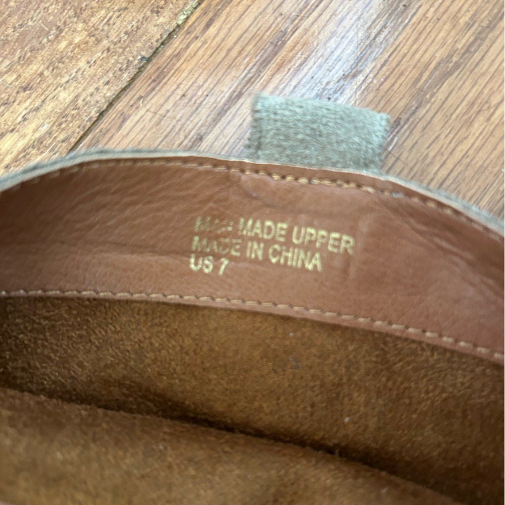 Oasis Society Brown/Beige Faux Suede 4” Tall Heeled Knee High Boots Size 7 Women - Picture 10 of 12